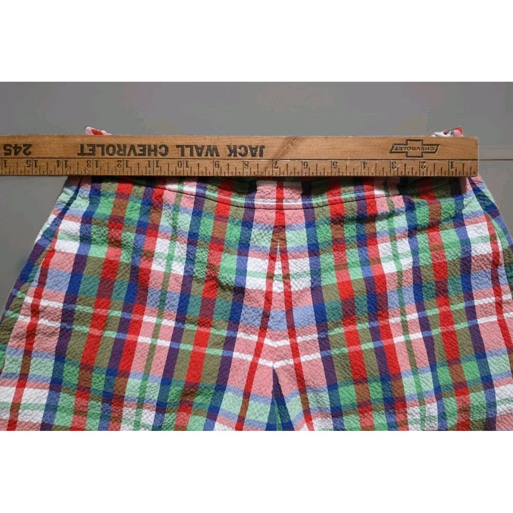 Kate Spade Coastal Plaid Seersucker Shorts Women Size 2 Beach Golf Resort Luxury